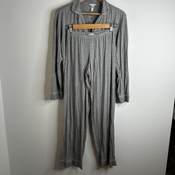 Eberjey Other - Eberjey Pajama Set Womens XS Gray Button Up Modal Stretch Top Pants Lounge